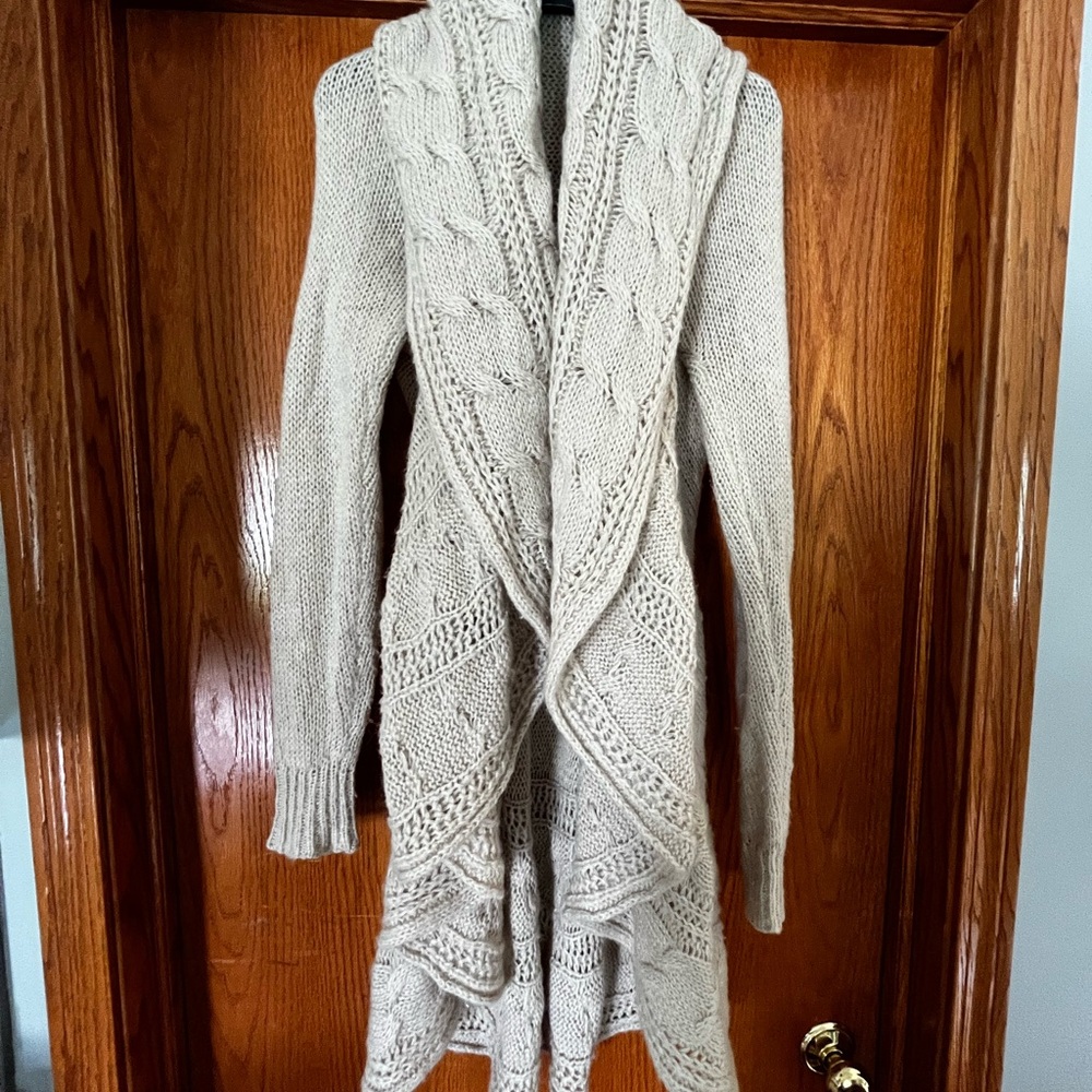 Freeway Cream Cable Knit Cardigan Sweater